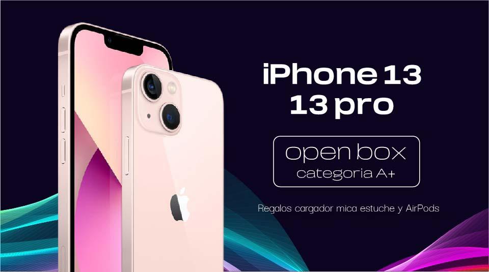 Promoción iPhone 13 y 13 Pro open box categoría A+ TECHMAX